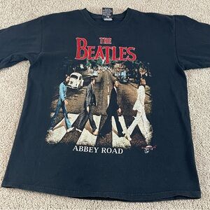Vintage Rock & Death The Beatles Shirt Size M Embroidered Double Sided Black Ws